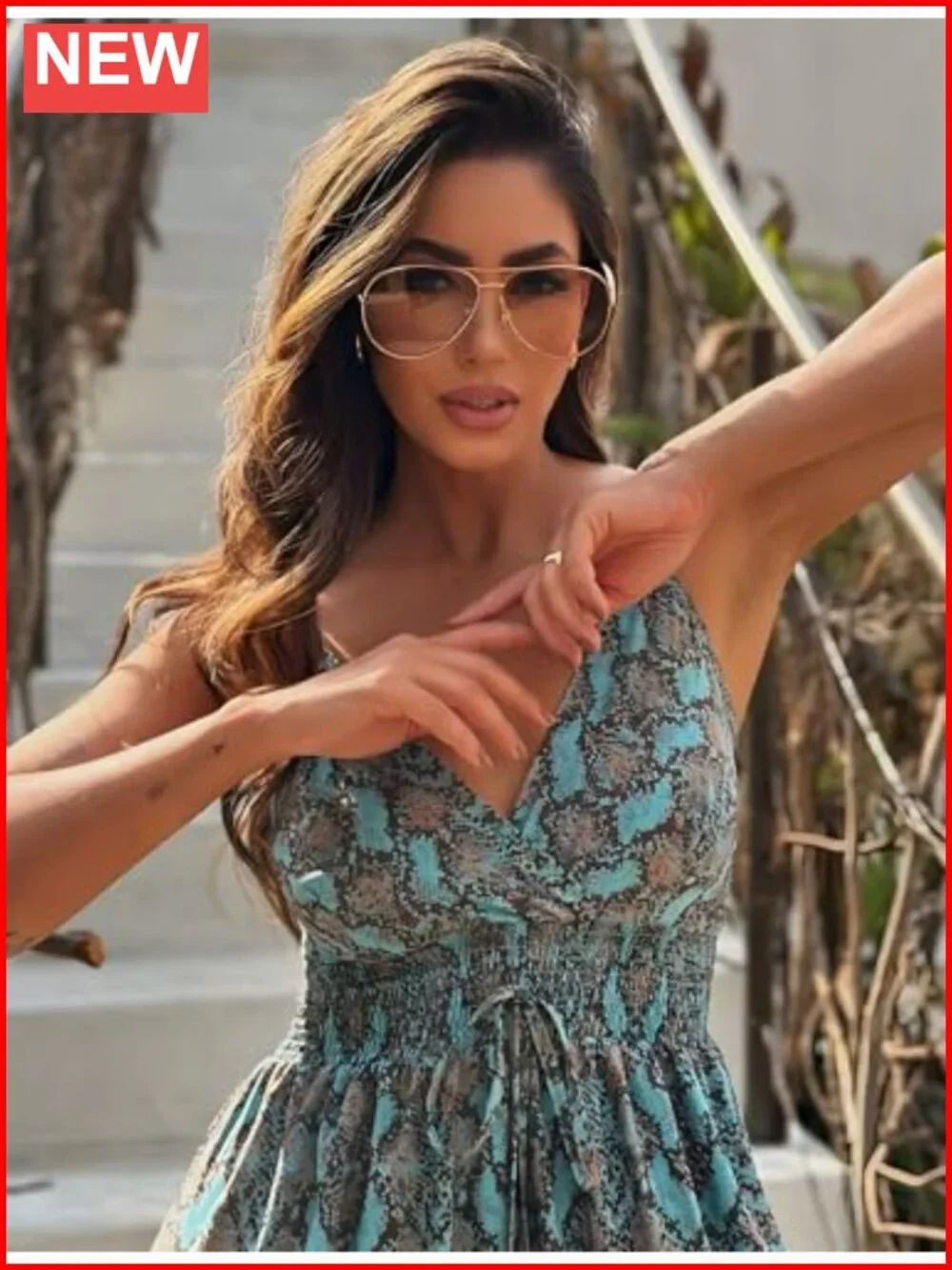 Retro Oversized Aviator Sunglasses with Metal Frame UV400